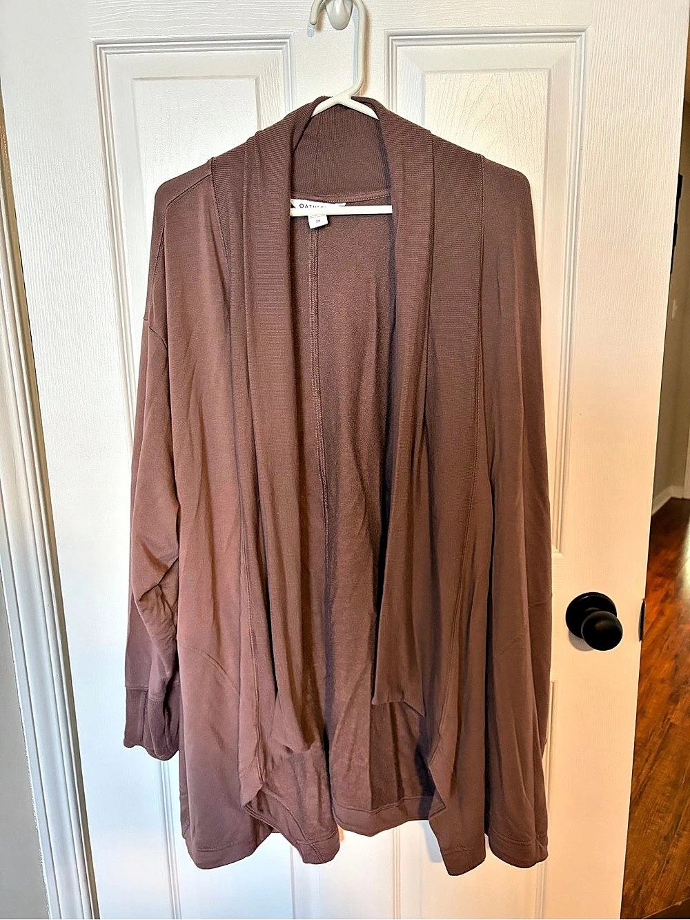 Athleta Pranayama Wrap Open Front Cardigan mauve taupe  Size 2X